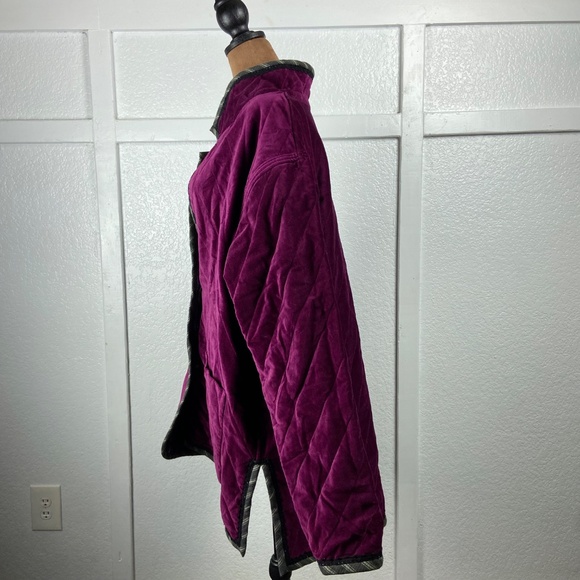 Handmade Vintage Reversible Quilted Boho Jacket Purple Paisley & Magenta Velvet - Picture 12 of 13